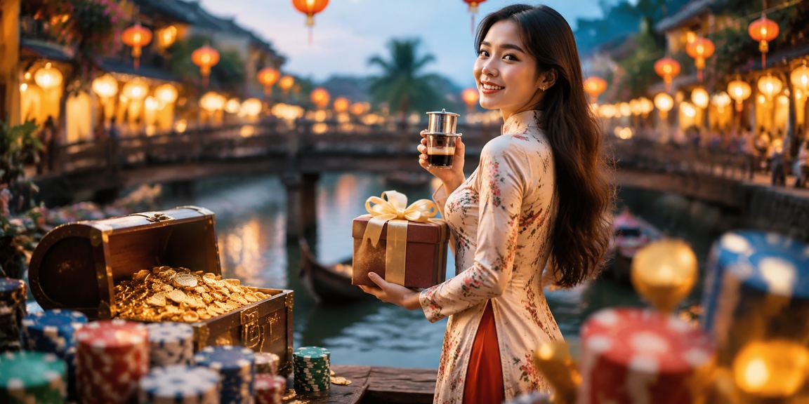 Người dùng sử dụng nền tảng cá cược tại quán cà phê Hội An trên điện thoại di động